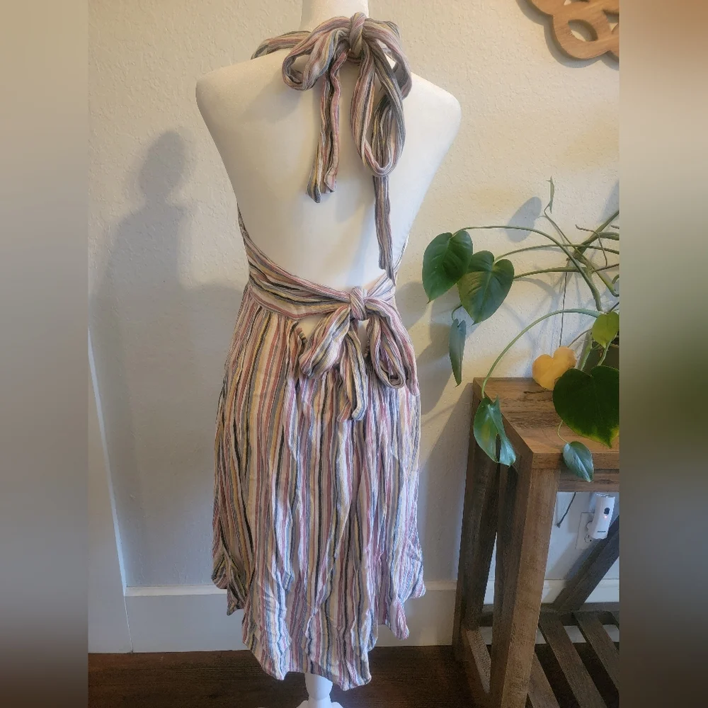 American Eagle Halter Dress | Multi Stripe | Size M - Picture 3 of 5